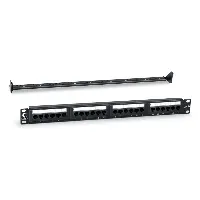 Патч-панель 19" Cabeus PL-24-Cat.5e-Dual IDC (1U), 24 порта RJ-45, категория 5e, Dual IDC, с задним кабельным организатором