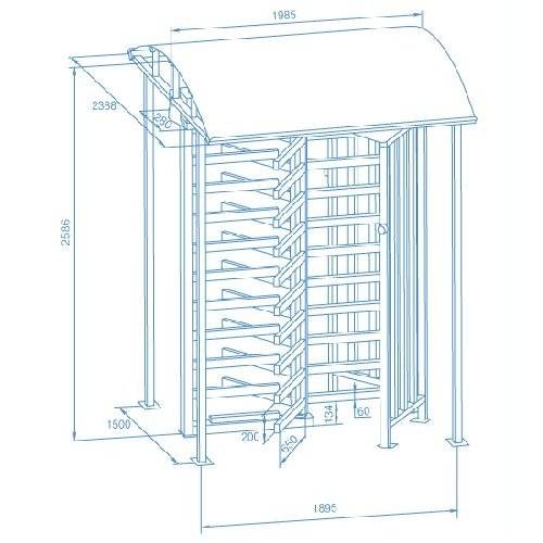 Турникет полноростовой PERCo-RTD-15.1R уличный с электромеханическим приводом