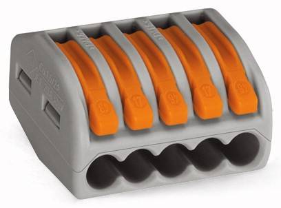 Клеммная колодка 5-проводная WAGO 222-415 с нажимным рычагом