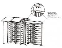 Стойка-вставка PERCo RF01 0-02 для заполнения проема между турникетами RTD-15, установленными под крышами