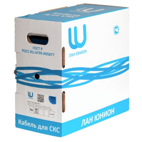 Кабель витая пара неэкранированный U/UTP ЛЮ-КСС-5e.4.10ВН.39Б3, внутренний