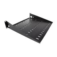 Полка консольная 19" 2U, перфорированная, глубина 400мм, черный