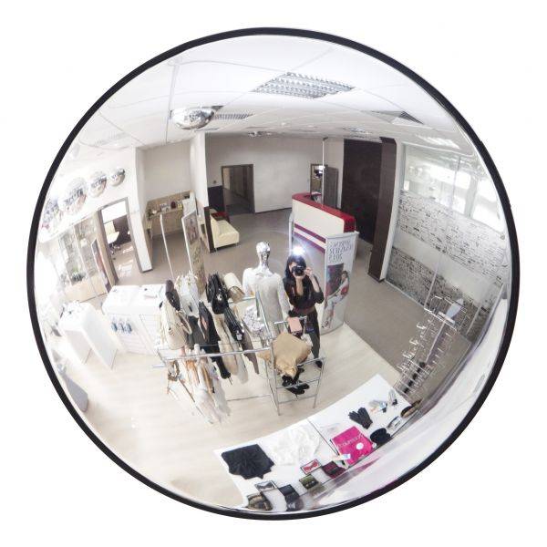 Зеркало безопасности обзорное DetexLine 430 мм с черным кантом Зеркало безопасности обзорное DetexLine 430 мм с черным кантом