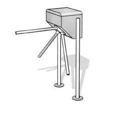 Турникет-трипод трехштанговый Kaba Kerberos TPB-S03, механизм Тип 2