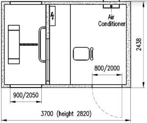 Мобильная система контроля доступа Cominfo Portacc 1B-GH с тумбовым турникетом BAR BA и комнатой охраны