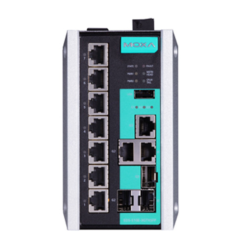 Коммутатор управляемый Moxa EDS-510E-3GTXSFP Gigabit Ethernet, на DIN-рейку Коммутатор управляемый Moxa EDS-510E-3GTXSFP Gigabit Ethernet, на DIN-рейку
