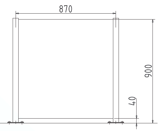 Ограждение полуростовое dormakaba Charon PGB-S01