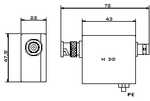 УЗИП Hakel H30 6В, 75Ом, BNC (F/F) для защиты систем видеонаблюдения по одной коаксиальной линии