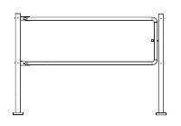 Ограждение полуростовое с поворотной створкой Tantos TSb из нержавеющей стали (длина дуги 1290 мм)