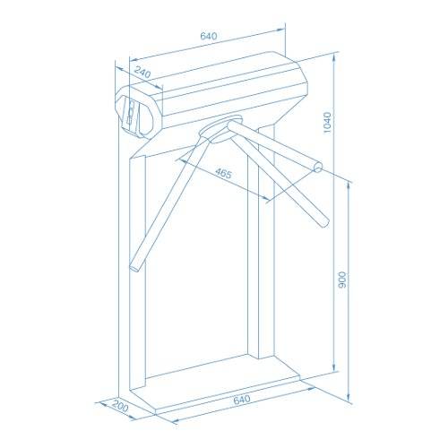 Электронная проходная PERCo-KT02.9 с активированным ПО PERCo-SP13 с планками Антипаника