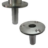 Быстросъемная двухсторонняя стойка ограждения ASP-D50,8-03.RM-LT c 4 отверстиями (угол 90 град.) и установочным фланцем, из нержавеющей стали AISI201