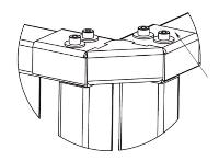 Накладка верхняя угловая PERCo RF01 0-04 для стыковки секций ограждений под углом 90 град.