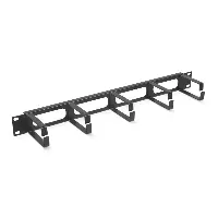 Кабельный органайзер Cabeus JB08-1U-BK горизонтальный 19" 1U, 5 колец, металлический