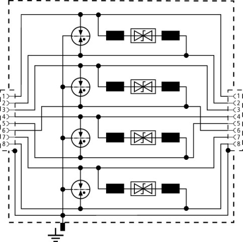Ограничитель перенапряжения Dehn+Sohne DPA M CLE RJ45B (класс II) 10кА 48В 929121
