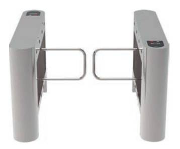 Турникет распашной тумбовый ZKTeco SB 01 RF с RFID считывателями (с планками)
