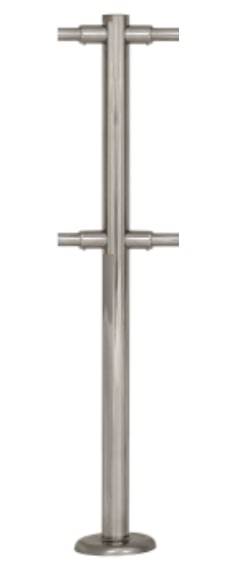 Стойка ограждения быстросъемная ОБ1/2-2-90 ХРОМ угловая