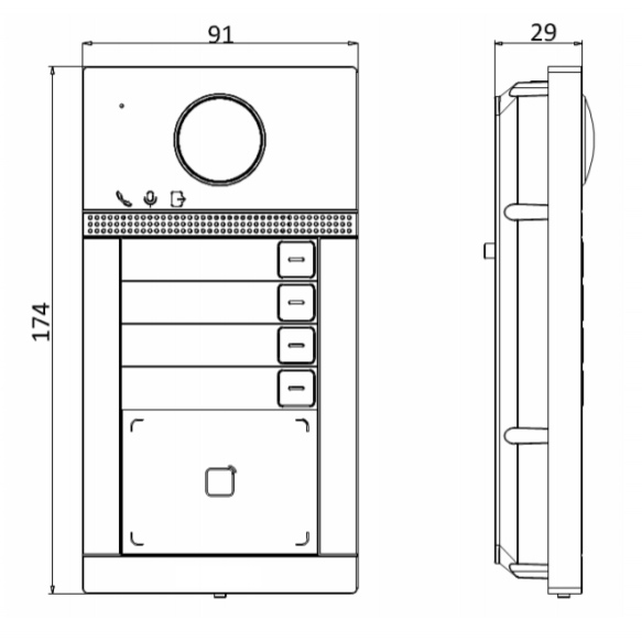Вызывная панель 2Мп видеодомофона HiWatch VDP-D4214W с поддержкой карт Mifare, Wi-Fi и PoE