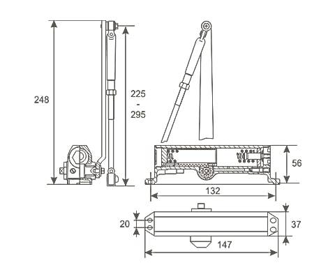 Дверной доводчик Нора-М 2S морозостойкий