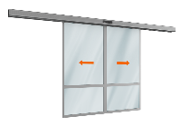 Автоматическая раздвижная дверь Doorhan (две подвижные лайтстворки) для привода AD-SP