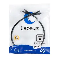 Патч-корд U/UTP Cabeus PC-UTP-RJ45-Cat.6-0.5m-BK, черный, PVC, 0.5м (8662c)