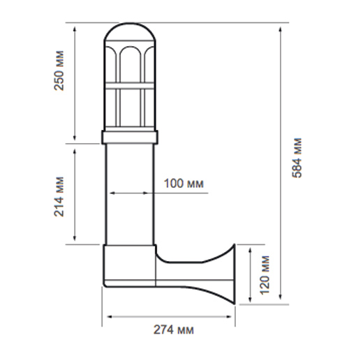 Декоративная башня-фонарь Optex CAV-W для установки активных извещателей, на стену