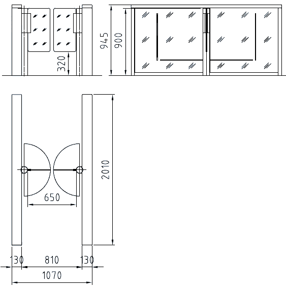Сенсорный барьер dormakaba Argus HSB-S05, 1 проход