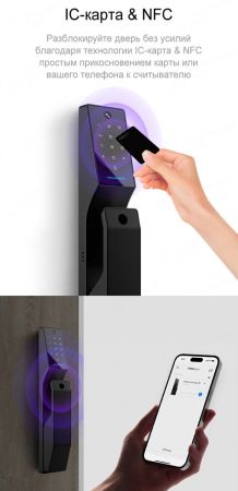 Электронный биометрический замок Moorgen T3+, Гардиан 32.21, видеоглазок, Wi-Fi