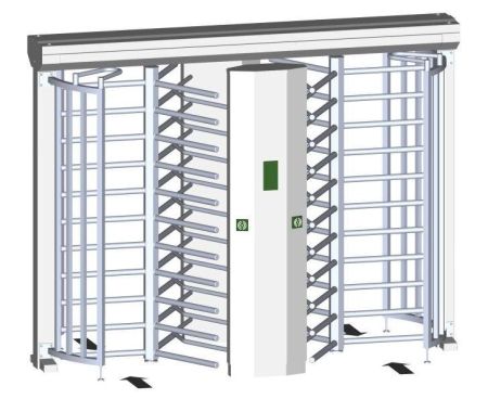 Двухпроходный полноростовой турникет Gotschlich Ecco 120 HD Stainless (6ELD3ABHC)