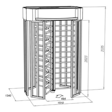 Турникет полноростовой ОМА-18.681 (CA) из окрашенной стали