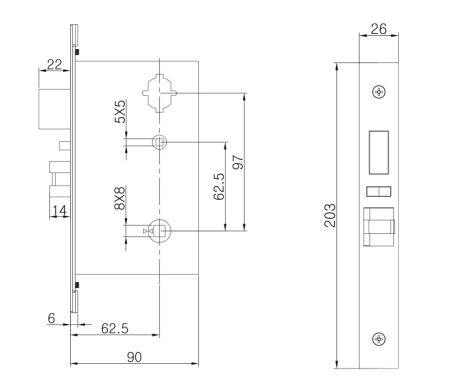 Электронный замок для гостиниц ZKTeco LH6800 с RFID считывателем Mifare