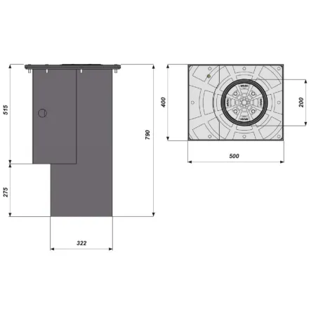 Комплект автоматического болларда Faac J200 HA INOX (600 мм)