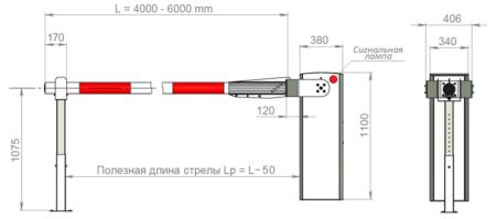 Тумба шлагбаума Фантом F4PCA с обогревателем, для шлагбаума Пром-стандарт-Арктик