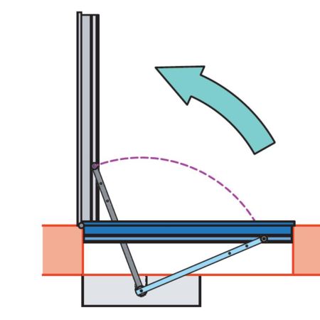Скользящий рычаг Came 818XA-0059 для приводов FLUO-SW, для открывания створки наружу