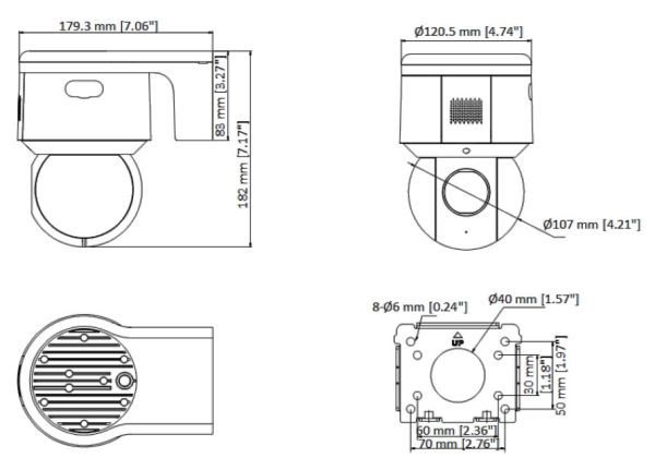 Уличная скоростная поворотная IP-камера PTZ 4Мп HiWatch PTZ-N3A404I-D(B) (2.8-12 мм) c x4 оптическим зумом
