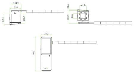 Комплект автоматического шлагбаума ZKTeco BG-LCD100 с дисплеем, с круглой стрелой 4 метра