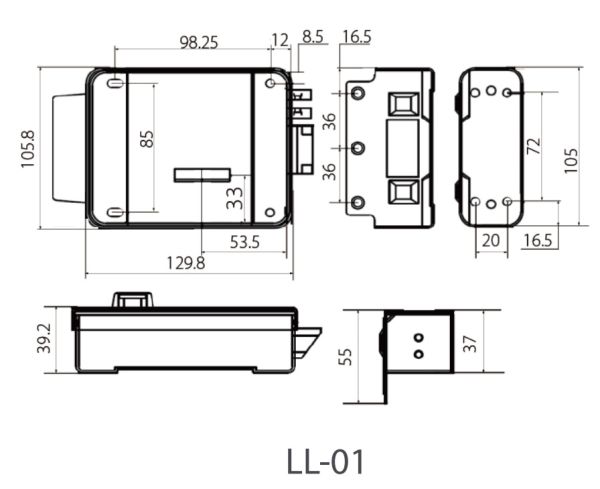 Электромеханический замок ZKTeco LL-01, накладной