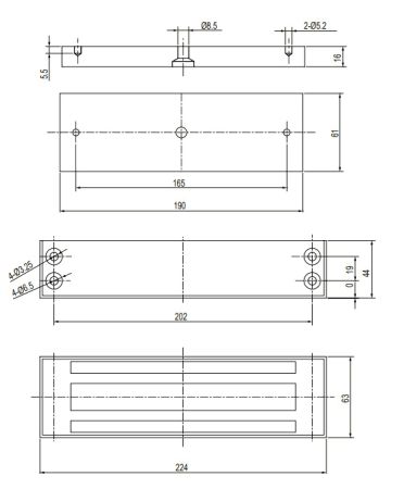 Электромагнитный замок dormakaba EM Premium EM 7500-S AH, уличный