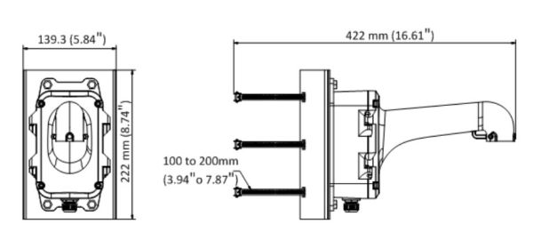 Кронштейн HikVision DS-1604ZJ-box-pole на столб, с монтажной коробкой