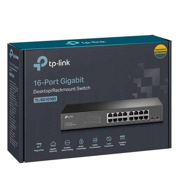 Коммутатор Easy Smart TP-Link TL-SG1016DE с 16 гигабитными портами