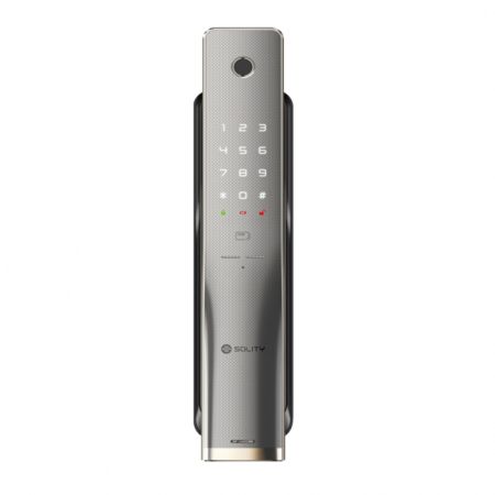 Электронный замок биометрический Solity GP-4000BK Dark Silver, распознавание по отпечатку пальца, двухригельный