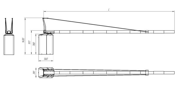 Автоматический поворотный шлагбаум Фантом Сектор F13S