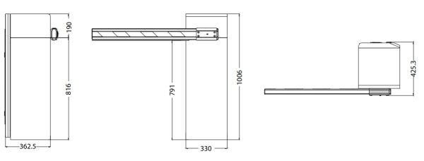 Шлагбаум автоматический ZKTeco ProBG3130R, со складной стрелой 3 м, правый