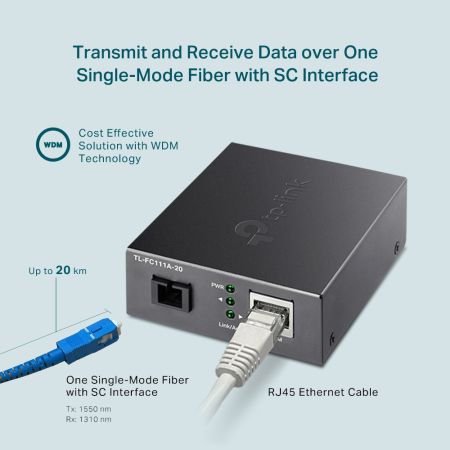 Медиаконвертер TP-Link TL-FC111A-20 WDM 10/100 Мбит/с