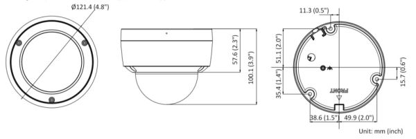 Антивандальная IP-камера 4Мп ColorVu HiWatch IPC-D042C-G2/SU (4 мм) с микрофоном