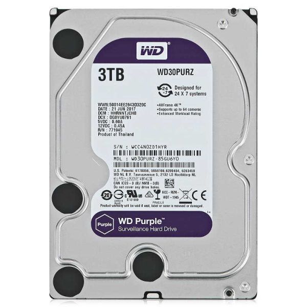 Жесткий диск 3ТБ Western Digital Purple WD30PURZ