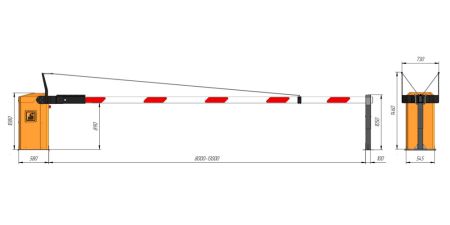 Антивандальный автоматический шлагбаум Фантом Титан F13T