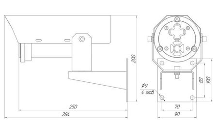 Извещатель пожарный Болид С2000-Спектрон-607-Exd-Н пламени, взрывозащищенный, адресный, многодиапазонный ИК/УФ