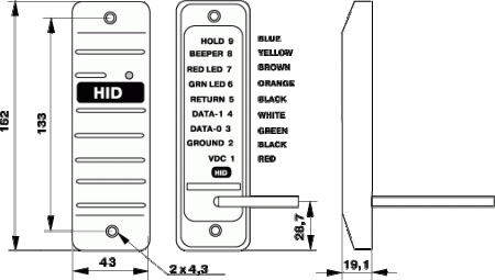 Считыватель бесконтактных карт HID MiniProx Считыватель бесконтактных карт HID MiniProx