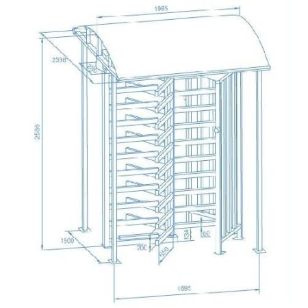 Турникет полноростовой PERCo-RTD-15.1R уличный с электромеханическим приводом