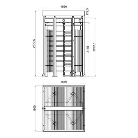Турникет полноростовой Came Guardian BTX 300 S ROOF (PSGS3BROOF), с крышей